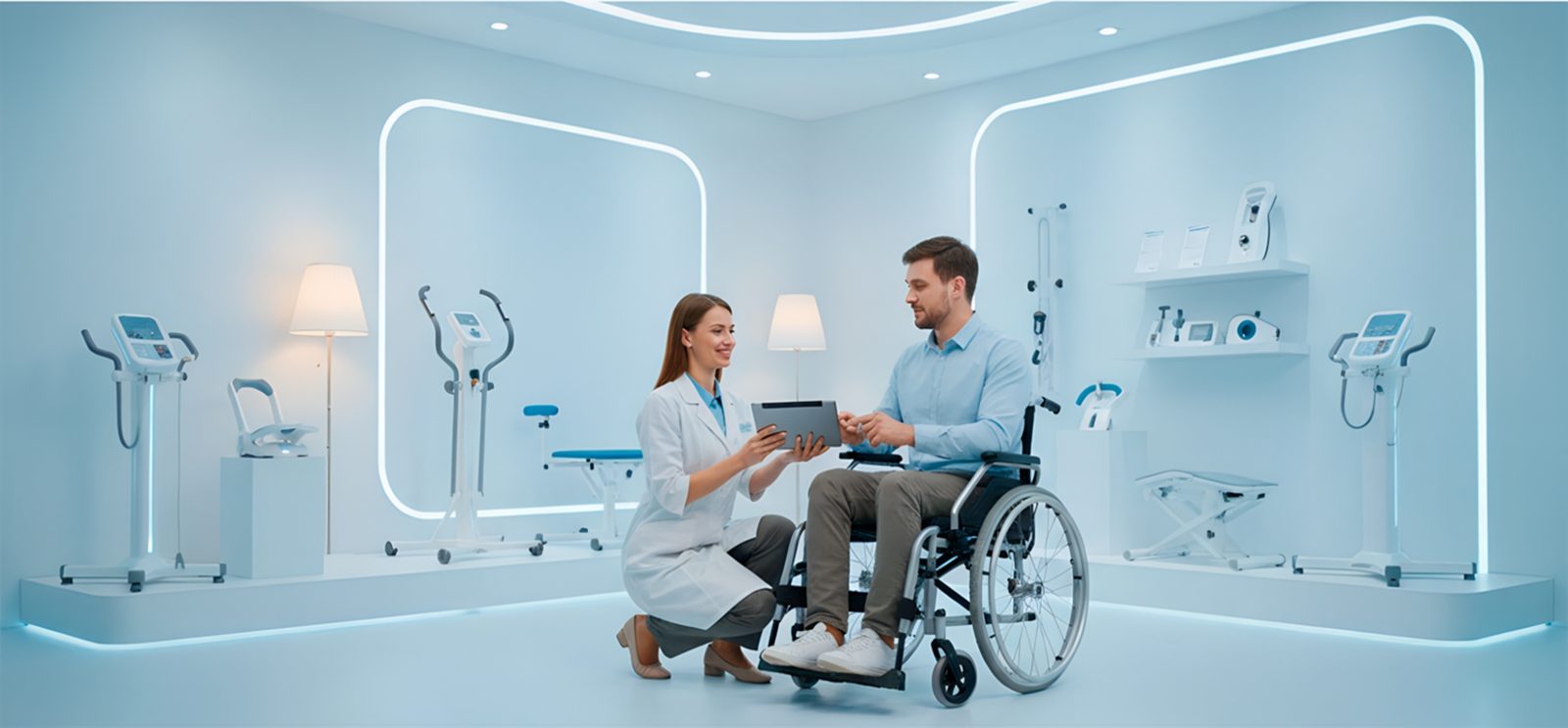 Реабилитационный шоурум — врач консультирует пациента